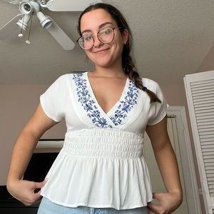 White floral shirt from Marshall’s. Brand Love on a Hanger. Size S. Worn once